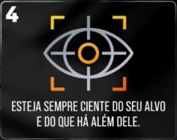 Regra 4: esteja sempre ciente do seu alvo e do que há além dele.